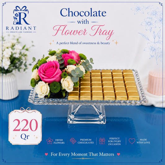 Chocolate with flower Tray